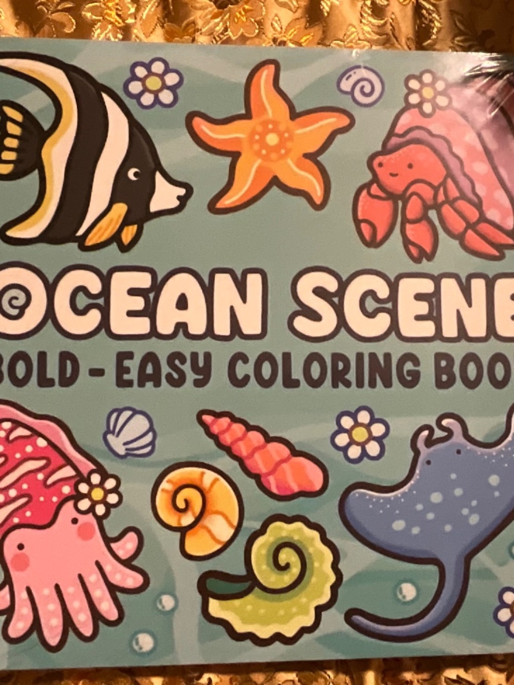 Ocean Scene Bold Easy Coloring Book 52 Pages Cute Sea Animals Relaxing Art